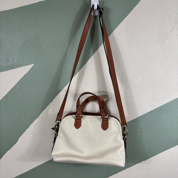 Born Concept Women's Hip Multi Pocket White Leather Casual Shoulder Satchel Bag - Picture 3 of 11